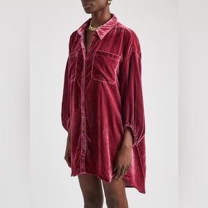 Free people fairytale raspberry shirt dress